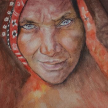 Painting titled "eyes as a mirror of…" by Pannochki.Art, Original Artwork, Watercolor
