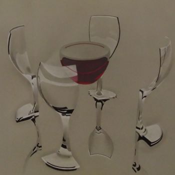 Painting titled "Crystal Glass" by Panos Emirzian, Original Artwork, Pastel