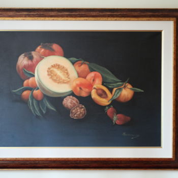 Pintura intitulada "Fruits" por Panos Kotsomytis, Obras de arte originais, Óleo