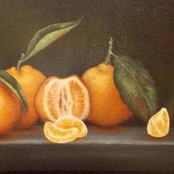 Schilderij getiteld "Mandarines" door Panos Kotsomytis, Origineel Kunstwerk, Olie