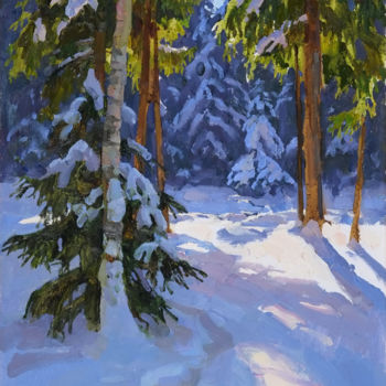 Pittura intitolato "Волшебница зима.jpg" da Sergey Panteleev, Opera d'arte originale, Olio