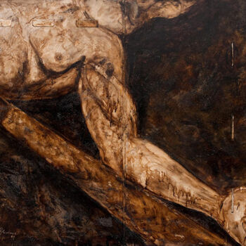 Malarstwo zatytułowany „Il martirio di San…” autorstwa Paola Alviano Glaviano, Oryginalna praca, Olej Zamontowany na Drewnia…