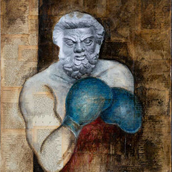 Malerei mit dem Titel "Eracle" von Paola Alviano Glaviano, Original-Kunstwerk, Öl Auf Keilrahmen aus Holz montiert