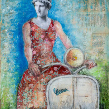 Painting titled "Libera Sapienza" by Paola Alviano Glaviano, Original Artwork, Oil Mounted on Wood Stretcher frame