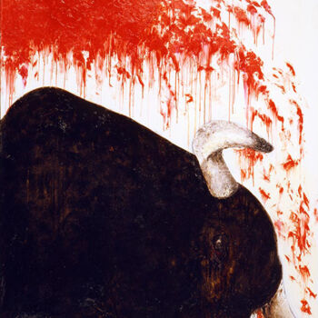 Malerei mit dem Titel "La dignità sconfitta" von Paola Alviano Glaviano, Original-Kunstwerk, Öl Auf Keilrahmen aus Holz mont…