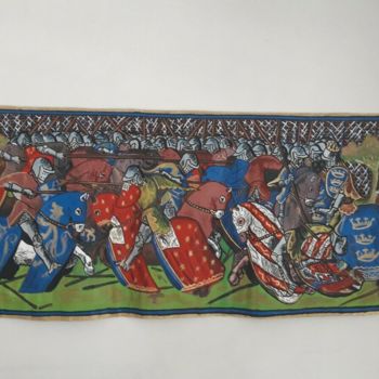 Painting titled "Le tournoi de Camel…" by Pino Didier, Original Artwork, Tapestry