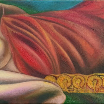 Картина под названием "CLAUDETTE AND THE S…" - Paola Imposimato, Подлинное произведение искусства, Масло Установлен на Дерев…