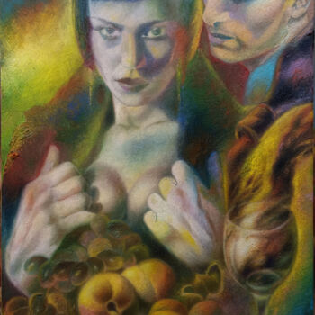 Pintura intitulada "THE FLICKER OF WINE" por Paola Imposimato, Obras de arte originais, Óleo Montado em Armação em madeira