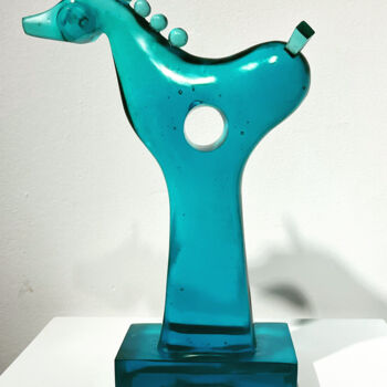 Skulptur mit dem Titel "Kokoro" von Paola Moscatelli, Original-Kunstwerk, Glas