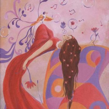 Картина под названием "Primavera" - Paola Aragón Rocco, Подлинное произведение искусства, Масло