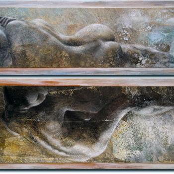 Pittura intitolato "specchio-pigmenti-d…" da Paola Ruggiero, Opera d'arte originale