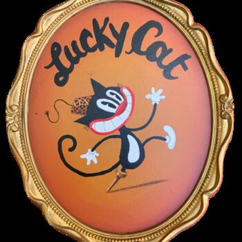 Peinture intitulée "550 - LUCKY CAT" par Paolo Andrea Deandrea, Œuvre d'art originale, Acrylique Monté sur Carton