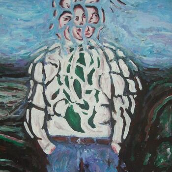 Pintura intitulada "Uomo con cravatta v…" por Paolo Avanzi, Obras de arte originais