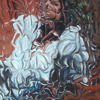 Painting titled "Pensando all'Africa" by Paolo Avanzi, Original Artwork