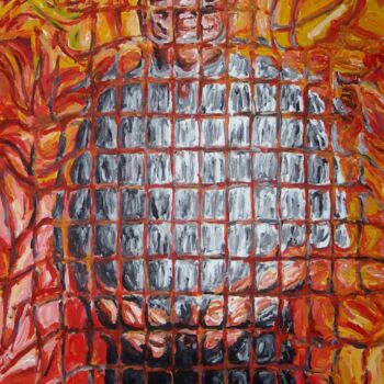 Peinture intitulée "Uomo con camicia bi…" par Paolo Avanzi, Œuvre d'art originale, Acrylique
