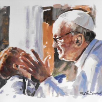 Painting titled "PAPA FRANCESCO 11 -…" by Paolo Benedetti, Original Artwork