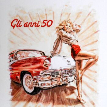 Painting titled "ANNI 50 - 666.jpg" by Paolo Benedetti, Original Artwork, Acrylic