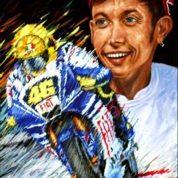 Painting titled "122  VALENTINO ROSSI" by Paolo Benedetti, Original Artwork, Acrylic