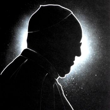 Painting titled "Papa Francesco 8" by Paolo Benedetti, Original Artwork