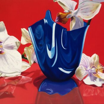 Peinture intitulée "Orchidee e vaso ven…" par Paolo Brugiolo, Œuvre d'art originale, Huile