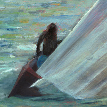 Peinture intitulée "In regata" par Paolo Campogrande, Œuvre d'art originale, Huile Monté sur Panneau de bois