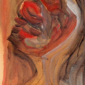 Peinture intitulée "Fiori rossi" par Paolo Campogrande, Œuvre d'art originale, Huile Monté sur Panneau de bois