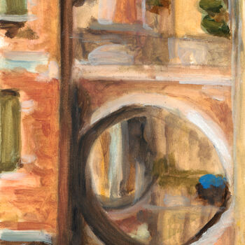 Painting titled "Venezia" by Paolo Campogrande, Original Artwork, Oil Mounted on Wood Panel