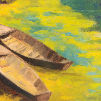 Painting titled "Intorno a Comacchio…" by Paolo Campogrande, Original Artwork, Oil