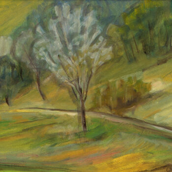 Peinture intitulée "Primavera verso pie…" par Paolo Campogrande, Œuvre d'art originale, Huile Monté sur Panneau de bois