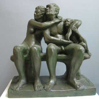 Sculpture titled "Verso l'imbrunire" by Paolo Camporese, Original Artwork, Terra cotta