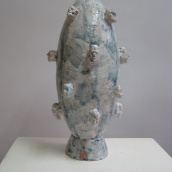 Sculpture intitulée "Vaso di Lombroso bi…" par Paolo Camporese, Œuvre d'art originale, Céramique