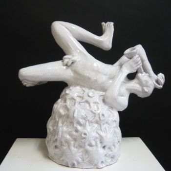 Sculptuur getiteld "Covid-19" door Paolo Camporese, Origineel Kunstwerk, Keramiek