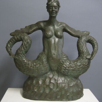 Sculpture titled "Melusina Orfea" by Paolo Camporese, Original Artwork, Terra cotta