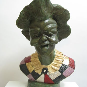 Sculpture titled "Mascherina" by Paolo Camporese, Original Artwork, Terra cotta