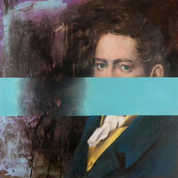 제목이 "Portrait 03-23"인 미술작품 Paolo Damiani로, 원작, 기름 나무 들것 프레임에 장착됨