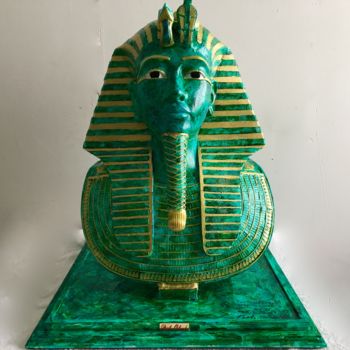 Sculpture intitulée "Toutankhamon Mask M…" par Paolo Orlando, Œuvre d'art originale, Bois