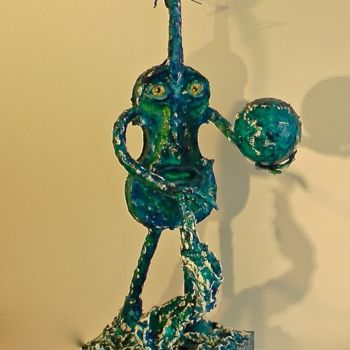Sculpture titled "Cod 007 " God of Wa…" by Paolo Orlando, Original Artwork, Resin