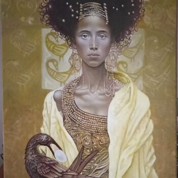 Ζωγραφική με τίτλο "Sankofa" από Qp, Αυθεντικά έργα τέχνης, Λάδι
