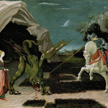 绘画 标题为“Saint-Georges et le…” 由Paolo Uccello, 原创艺术品, 油