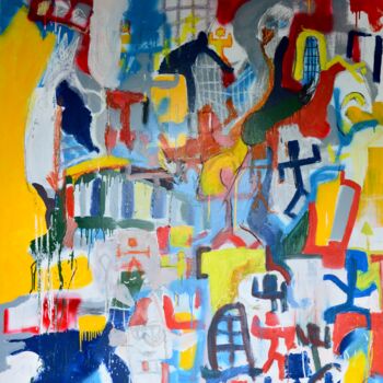 Painting titled "La grande fuga" by Paolo Amoretti, Original Artwork, Enamel