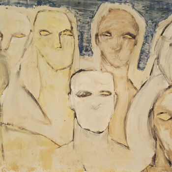 Schilderij getiteld "Strana folla" door Paolo Rizzi, Origineel Kunstwerk, Tempera Gemonteerd op Houten paneel