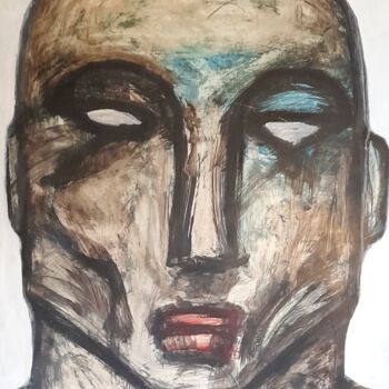 Painting titled "Face A" by Paolo Rizzi, Original Artwork, Oil