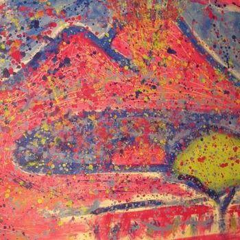 Peinture intitulée "fucsia Vesuvius" par Paolo Santo, Œuvre d'art originale, Huile