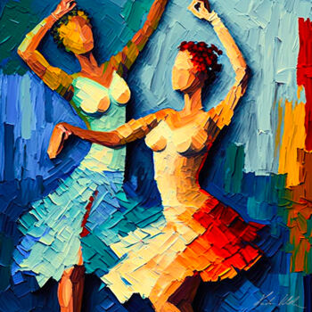 Digitale Kunst getiteld "Materic Dancers" door Paolo Volante, Origineel Kunstwerk, Digitaal Schilderwerk