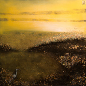 Pintura titulada "alba sulla palude" por Paolo Perelli, Obra de arte original, Oleo