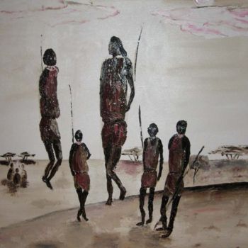 Pittura intitolato "Masai Dance" da Giampietro Nardello, Opera d'arte originale