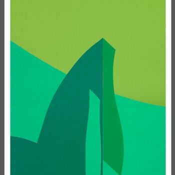 Obrazy i ryciny zatytułowany „Green I” autorstwa Paperart, Oryginalna praca, Kolaże Zamontowany na Metal