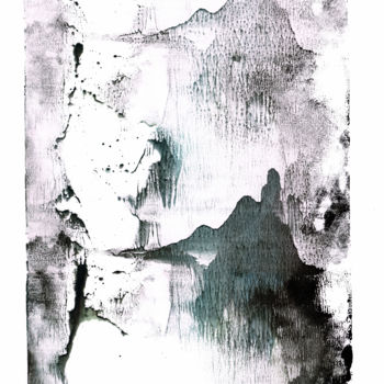 Peinture intitulée "Paysage lointain." par Papiers D'Aurore, Œuvre d'art originale, Acrylique