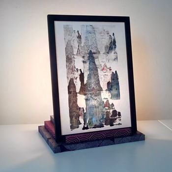 Design titled "Lampe bois et papie…" by Papiers D'Aurore, Original Artwork, Luminaire