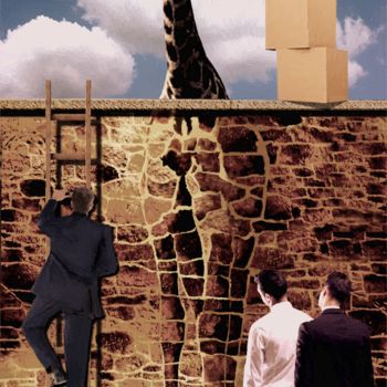Arts numériques intitulée "Girafe" par Gilles Papineau, Œuvre d'art originale, Travail numérique 2D